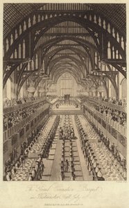 El Gran Banquete de Coronación en Westminster Hall de English School