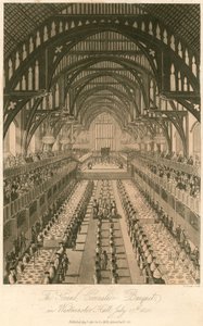 El Gran Banquete de Coronación del Rey Jorge IV en el Salón de Westminster, 17 de julio de 1821 de English School