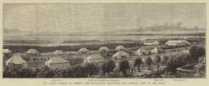El Gran Durbar en Bombay, la Procesión de Investidura y Vista General de las Carpas (grabado) de English School