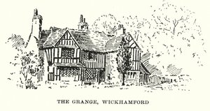 The Grange, Wickhamford (litografía) de English School