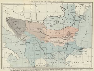 El Mapa Gráfico de Bulgaria, Rumelia Oriental, el Imperio Turco en Europa