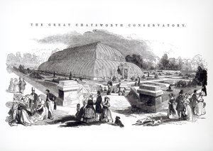 El Gran Invernadero en Chatsworth, 1844 de English School