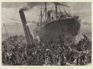El gran desastre en el Támesis, colisión entre la Princesa Alicia y el Castillo Bywell, cerca de Woolwich de English School