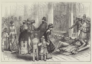El Gran Desastre en el Támesis, Escena en el Astillero de Woolwich (grabado) de English School
