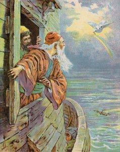 El diluvio universal (litografía en color) de English School