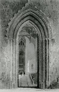 El Gran Salón Occidental que conduce al Gran Salón, o Octágono, Fonthill Abbey, 1824 de English School