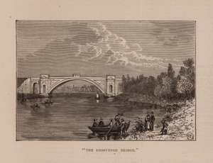 "El puente Grosvenor" (grabado) de English School