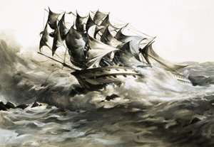 El Grosvenor estaba cargado con un rico cargamento cuando encalló en la costa de Sudáfrica