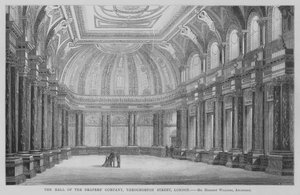 El Salón de la Compañía de Drapers, Calle Throgmorton, Londres de English School