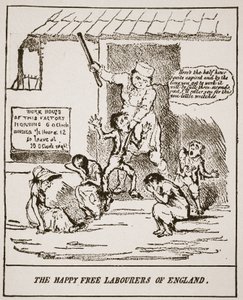 Los felices trabajadores libres de Inglaterra, de una impresión publicada en 1833, ilustración de The Church of England: A History for the People por H.D.M. Spence-Jones de English School