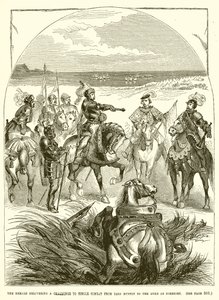 El heraldo entregando un desafío a combate singular de Lord Huntly al Duque de Somerset de English School
