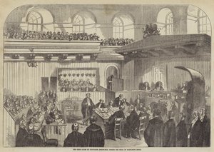 El Tribunal Superior de Justicia, Edimburgo, durante el juicio de Madeleine Smith (grabado) de English School