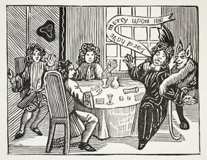 La historia del Dr. John Faustus, ilustración de Chap-books of the Eighteenth Century por John Ashton, pub. 1882 de English School