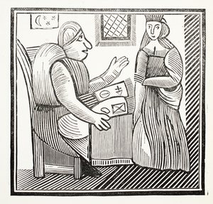 La historia de Madre Bunch del Oeste, ilustración de Chap-books del Siglo XVIII de John Ashton, pub. 1882