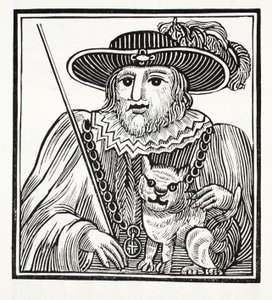 La historia de Sir Richard Whittington, tres veces alcalde de Londres, ilustración de Chap-books del siglo XVIII de John Ashton, pub. 1882