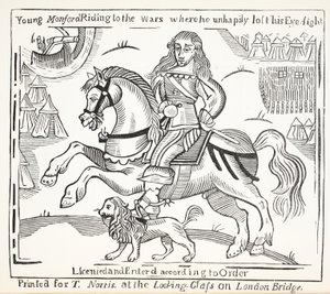 La historia del mendigo ciego de Bednal Green, ilustración de Chap-books del siglo XVIII de John Ashton, pub. 1882
