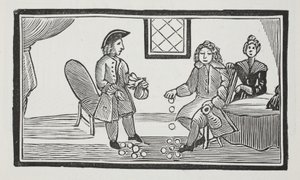 La historia del mendigo ciego de Bethnal Green, ilustración de Chap-books del siglo XVIII de John Ashton, pub. 1882