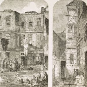 Las casas de los pobres de Londres, de "The Builder Magazine". de English School