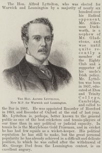 El Honorable Alfred Lyttelton, Nuevo MP por Warwick y Leamington de English School