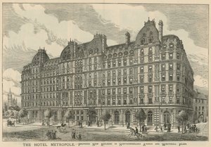 El Hotel Metropole, nuevo edificio propuesto en Northumberland Avenue y Whitehall Place de English School