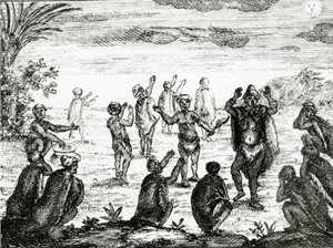 Los hotentotes adoran la luna, ilustración de 