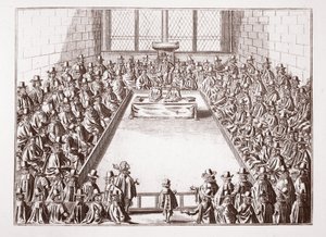 La Cámara de los Comunes, de una impresión de 1648