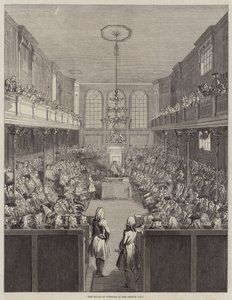 La Cámara de los Comunes en la sesión 1741-2 de English School