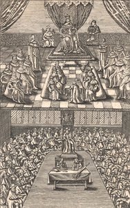 La Cámara de los Lores y la Cámara de los Comunes bajo el rey Carlos I, c.1640