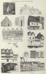 Las Casas y Tiendas del Viejo Londres (grabado) de English School