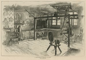 Los hugonotes en Inglaterra: Un tejedor de Spitalfields trabajando de English School