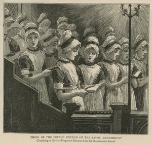 Los hugonotes en Inglaterra: Coro de la Iglesia Francesa del Savoy, Bloomsbury
