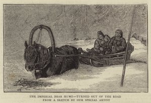 La Caza del Oso Imperial, sacado del Camino (grabado)