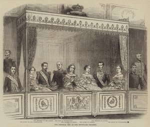 La caja imperial en el Teatro de Stuttgard (grabado) de English School
