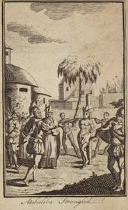 El emperador inca Atahualpa estrangulado por orden del conquistador español Francisco Pizarro, Perú de English School