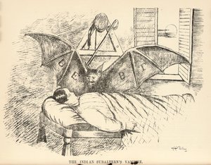 El vampiro del subalterno indio, página del Delhi Sketchbook, 1850-54 de English School