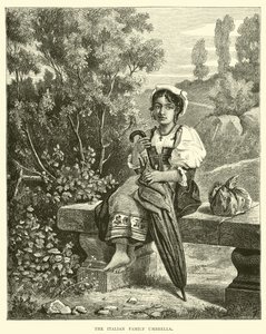 El paraguas de la familia italiana