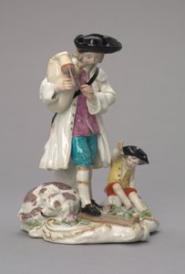 El músico itinerante, fabricado por Chelsea Porcelain Factory, Inglaterra, c.1756 de English School