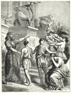Los judíos en Babilonia (grabado) de English School