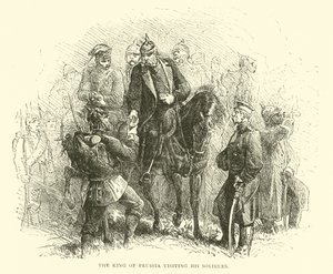 El Rey de Prusia visitando a sus soldados, agosto 1870 de English School