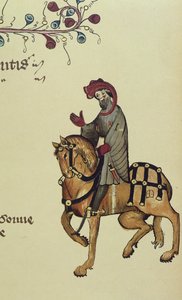 El Caballero, detalle facsímil de Los Cuentos de Canterbury, de Geoffrey Chaucer (c.1342-1400) de English School