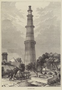 El Kootub, Delhi (grabado) de English School