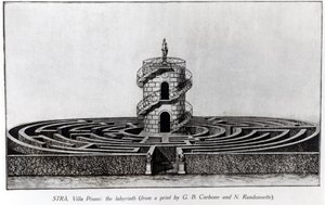 El Laberinto de la Villa Pisani en Stra, después de una impresión de Giovanni Battista Carboni (1723-83) y N. Randonnette de English School