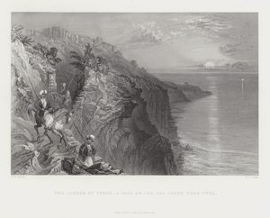 La escalera de Tiro - un paso en la costa del mar, cerca de Tiro de English School