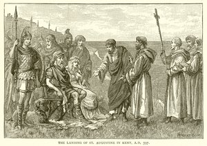 El Desembarco de San Agustín en Kent, 597 d.C. de English School