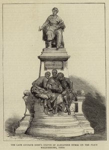 La Estatua de Alexandre Dumas del Difunto Gustave Doré en la Place Malesherbes, París de English School