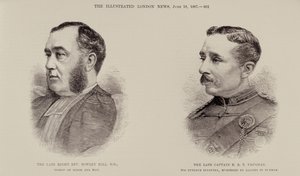 El difunto reverendo Rowley Hill, obispo de Sodor y Man y el difunto capitán E. B. T. Vaughan, 6ª Infantería de Punjaub, asesinados por dacoits en Birmania, de The Illustrated London News, 18 de junio de 1887 de English School