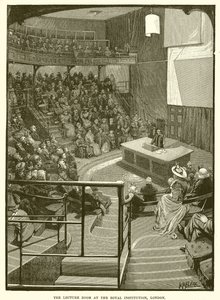 La Sala de Conferencias en la Real Institución, Londres de English School