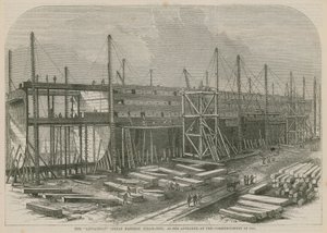 El barco de vapor Leviathan (Gran Eastern), como apareció a comienzos de 1855 de English School