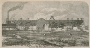 El Leviatán (Great Eastern) barco de vapor, dibujado desde la Isla de los Perros, octubre de 1857 de English School