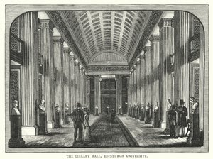 La Biblioteca, Universidad de Edimburgo (grabado) de English School